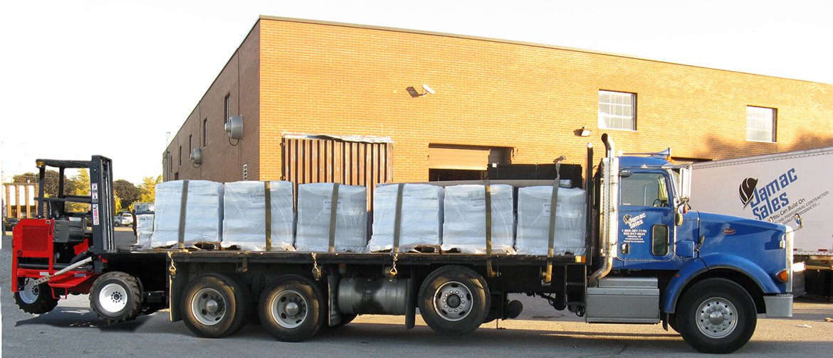 Jamac flatbed loaded at the warehouse